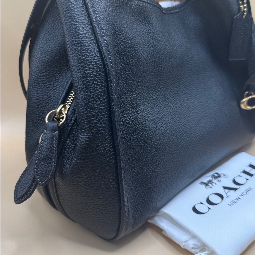 Coach Bella Black Leather Shoulder Bag - Picture 2 of 8
